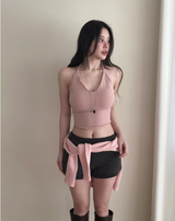 du deep cozy halter sleeveless top