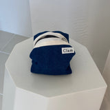 Clam round pouch _ Blue denim