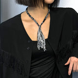 [hand made] paisley bandana knot necklace black