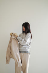 Wool jogger pants, Cream