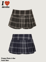 Preppy Pleats A-line Pants Skirt