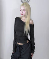 Button One Off-Shoulder Top (3colors)
