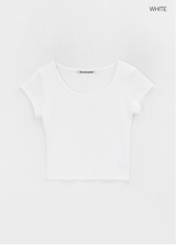 [B-BASIC] Cool Standard U-neck Crop Short Sleeve T-shirt (2SIZE)