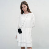 ダブルフレアストリングワンピース [WHITE]