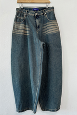 STRAP BALLOON WIDE DENIM🖤💙 - 2 COLORS