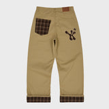 Check Applique Roll Up Pants
