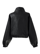 ハイネッククロップドレザージャケット