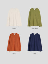 LMN Bonto Oversized Fit String Long-Sleeved T-Shirt (4 colors)