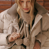 Marble Knit Mini Muffler (Oatmeal)