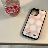 ホリデーガラスバンパーケース ( matte  / big dot pink)