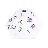 エスニックフラワーロゴクロップ半袖 MTM Tシャツ(UNISEX)_SYS5TS01WT