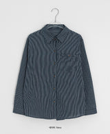 Hiche Stripe Basic Pocket Shirt
