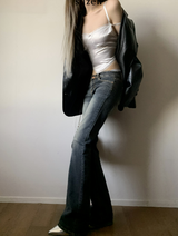 bandage y2k low-waist bootcut pants