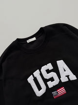 NOCELCOZY Applique USA Oversized Fit Sweatshirt 2 colors