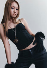 BEADED MICRO BAG & MULTI CHAIN (LEOPARD BROWN)
