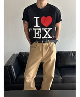 [Unisex] Semi crop heart t-shirts(2color)
