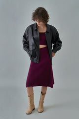 Skin knit skirt_grape