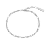 silver philia curve chain rhodium plating + 925 silver bracelet B063-02H
