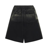 [ULKIN] Bleach Washing Stud Bermuda Sweat Shorts_Black