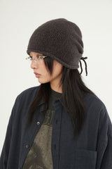 Curling knit bandana beanie