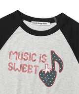 Wストロベリーラグラン半袖Tシャツ グレー(CV2FMFT545A)
