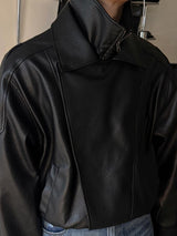 ASCLO Saint Double Collar Leather Jacket (2color)
