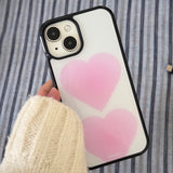 heart glossy glass bumper case (pink)