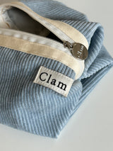 Clam ラウンドポーチ _ コーデュロイワームブルー