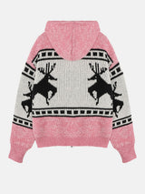 Cowichan knit hood zip-up 4color