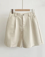 Rabl Leather Pintuck Banding Half Pants