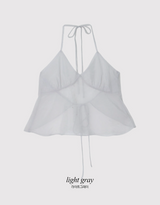 [SHOPPERMADE] ホルターネックレイヤードスリーブレスブラウス (3color)