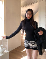 Muse Nordic Turtleneck Line One-Piece Dress