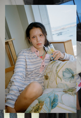 hibiscus stripe t-shirt blue 
