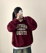 Noah Lettering Point Casual Over Hoodie