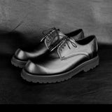 DAVID STONE WIDE FIT LEATHER DERBY SHOES zipper edition (vibram)