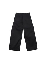 6CRAYON Rigid Coating Straight Black Pants with Side Pleats