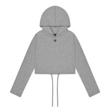 ロゴステッチストリングフードロングスリーブ