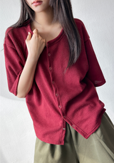 Delita Loose Knit Short-Sleeve Cardigan 5color