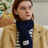 アローニットミニマフラー (Navy)