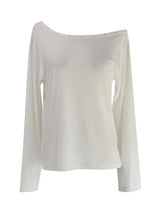 pin off-shoulder long sleeve T (2color)