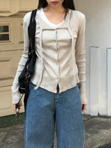 Nini Strap Ribbed Cardigan (6c)