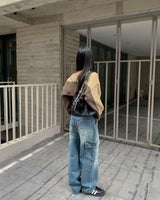 (Unisex) カーゴデニムパンツ