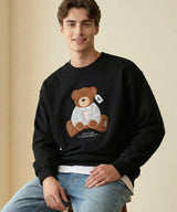 Boucle teddy knit sweatshirts [BLACK]