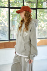 GOODLUCK HEART HOODIE / MELANGE