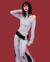 layer sagging trek wide pants (2color)