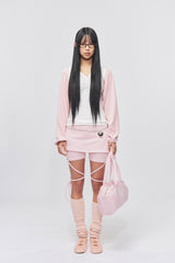 Puff Sleeves Cushion Bolero Pink