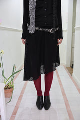 Butterfly lace unbal skirt (2color)