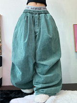 パラシュートバルーンピグメントコーデュロイパンツ🤎🩶💚🩵5カラー
