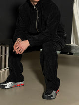 [SET UP가능] Velvet rivet training zip up(2color)