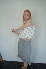 Ribbon tie blouse_dot